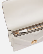 Mini Love Bag One shoulder bag in chevron leather and nappa with triple chain - White | Pinko