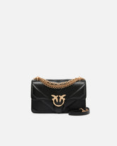 Schultertasche Mini Love Bag One aus Leder und Chevron-Nappaleder mit dreigliedriger Kette - | Pinko