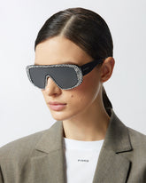 Sonnenbrille mit Strass am Vorderblatt - | Pinko