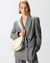 Small leather hobo shoulder bag with zip - | Pinko