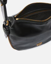 Small leather hobo shoulder bag with zip - | Pinko