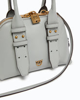 Leather Mini Escape Bag bowling bag - Grey | Pinko