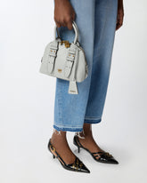 Leather Mini Escape Bag bowling bag - Grey | Pinko