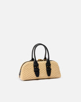 Escape Bag Horizontal small raffia handbag - Beige | Pinko