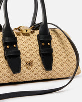Escape Bag Horizontal small raffia handbag - Beige | Pinko