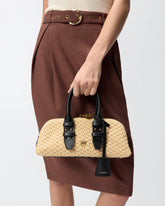 Escape Bag Horizontal small raffia handbag - Beige | Pinko