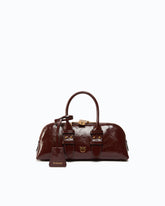 Escape Bag Horizontal small handbag in new shiny leather - Dark Red | Pinko