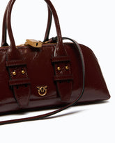 Escape Bag Horizontal small handbag in new shiny leather - Dark Red | Pinko