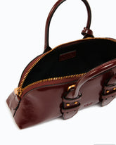 Escape Bag Horizontal small handbag in new shiny leather - Dark Red | Pinko