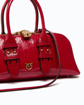 Escape Bag Horizontal small handbag in new shiny leather - Red | Pinko