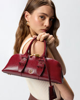 Escape Bag Horizontal small handbag in tumbled leather - Red | Pinko