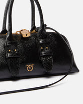 Escape Bag Horizontal small handbag in tumbled leather - Black | Pinko