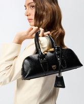 Escape Bag Horizontal small handbag in tumbled leather - Black | Pinko