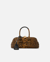Suede handbag with macula print - | Pinko