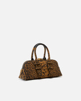 Suede handbag with macula print - | Pinko