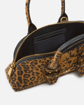 Suede handbag with macula print - | Pinko