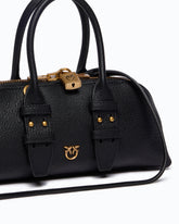 Kleine Handtasche Escape Bag Horizontal aus Narbenleder - Schwarz | Pinko
