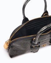 Mittelgroße Tasche aus Krokodilprägung mit goldenen Punkten - | Pinko