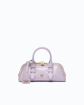 Medium leather bowling bag with studs PINKO Galleria - Trasparente | Pinko