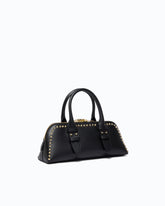 Medium leather bowling handbag with studs PINKO Galleria - | Pinko