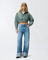 Short technical satin bomber jacket - | Pinko