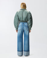 Short technical satin bomber jacket - | Pinko