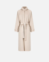 Long double cloth coat with belt - | Pinko