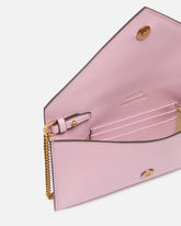 Small smooth leather envelope clutch bag with Love Birds logo - | Pinko