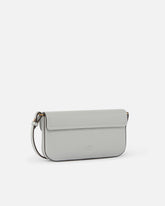 Saddle Flat medium shoulder bag in leather - Grey | Pinko