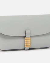 Saddle Flat medium shoulder bag in leather - Grey | Pinko