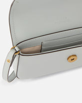 Saddle Flat medium shoulder bag in leather - Grey | Pinko