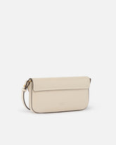 Saddle Flat medium shoulder bag in leather - White | Pinko