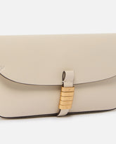 Saddle Flat medium shoulder bag in leather - White | Pinko