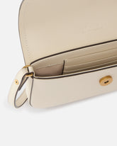 Saddle Flat medium shoulder bag in leather - White | Pinko