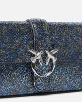 Baby Love Bag Slouchy fully rhinestoned leather shoulder bag - | Pinko