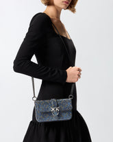 Baby Love Bag Slouchy fully rhinestoned leather shoulder bag - | Pinko