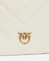 Chevron-patterned leather smartphone case with shoulder strap - | Pinko