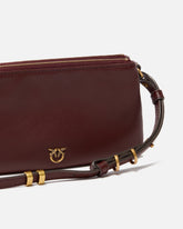 Kleine Umhängetasche Mini Double Bag aus Leder mit Schulterriemen - | Pinko