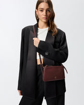 Leather Mini Double Bag with shoulder strap - | Pinko