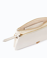 Leather Mini Double Bag with shoulder strap - White | Pinko
