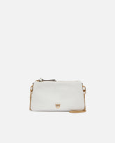 Leather Mini Double Bag with shoulder strap - White | Pinko