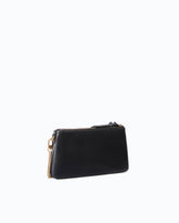 Kleine Umhängetasche Mini Double Bag aus Leder mit Schulterriemen - Schwarz | Pinko