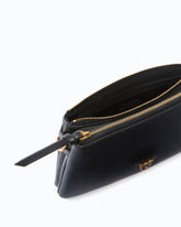 Leather Mini Double Bag with shoulder strap - Black | Pinko
