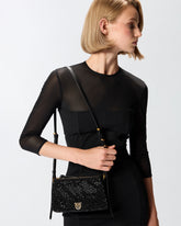 Mini Double Bag fully rhinestoned shoulder bag - | Pinko