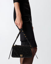 Mini Double Bag fully rhinestoned shoulder bag - | Pinko