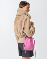 Leather Mini Slouchy Bag with Love Birds logo - | Pinko