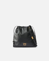 Leather Mini Slouchy Bag with Love Birds logo - | Pinko