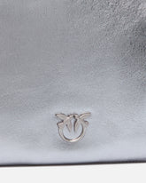 Mini Slouchy Bag shoulder bag in laminated suede with Love Birds logo - | Pinko