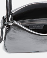 Mini Slouchy Bag shoulder bag in laminated suede with Love Birds logo - | Pinko