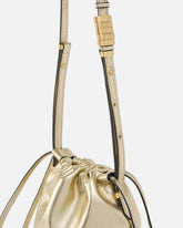 Mini Slouchy Bag shoulder bag in laminated suede with Love Birds logo - | Pinko